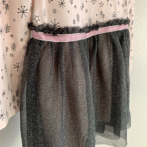 CAT & JACK Girl's Dress, Pastel Pink with Silver Tulle Skirt, Size: XS (4-5) - Picture 3 of 7